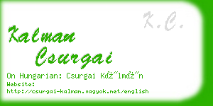 kalman csurgai business card